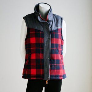 NWT Bench Denim Buffalo Plaid Fleece Lined Vest